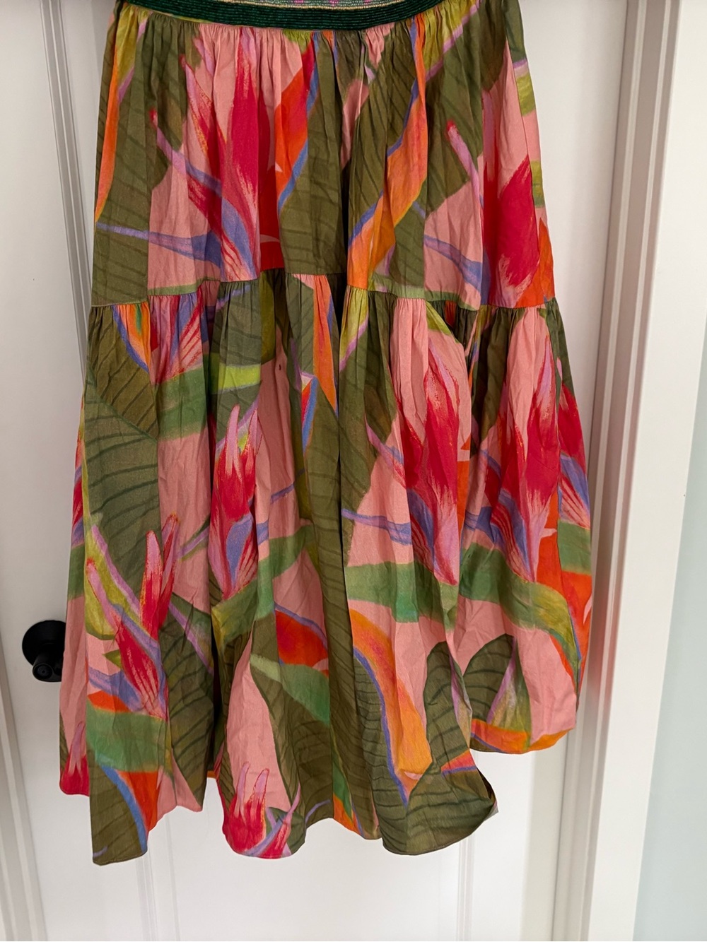 Farm Rio Pink Garden Beaded Embroidered Midi Dress M - Picture 4 of 7